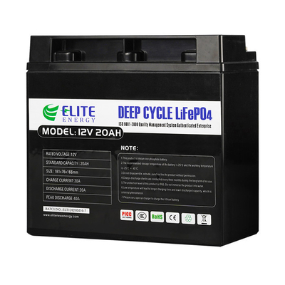 Litio Ion Battery, ciclo profundo LiFePO4 Li Ion Battery de la élite LFP 12v 20Ah
