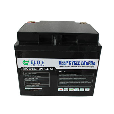 batería recargable LED de 50Ah 12V LiFePO4 del litio solar de la luz de la batería